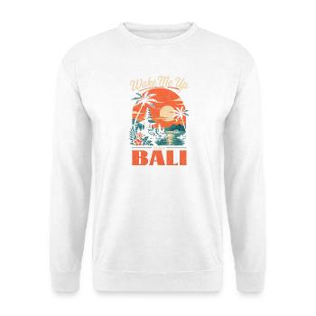 Weck mich in Bali - Unisex Pullover - Weiß - Vorne - Alina (178cm) & Michal (187cm)