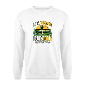 Golfspieler Golf Golfer Geschenke - Unisex Pullover - Weiß - Vorne - Alina (178cm) & Michal (187cm)
