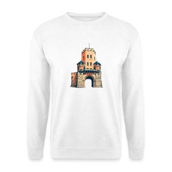 Severinstorburg Retro - Unisex Pullover - Weiß - Vorne - Alina (178cm) & Michal (187cm)