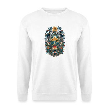 Ägypten | Pyramiden, Horus & Nil - Unisex Pullover - Weiß - Vorne - Alina (178cm) & Michal (187cm)