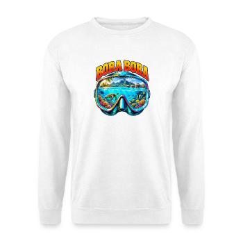Bora Bora Französisch Polynesien Tauchen Schnorche - Unisex Pullover - Weiß - Vorne - Alina (178cm) & Michal (187cm)