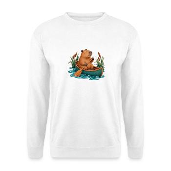 Cozy Black Cat Coffee - Unisex Pullover - Weiß - Vorne - Alina (178cm) & Michal (187cm)