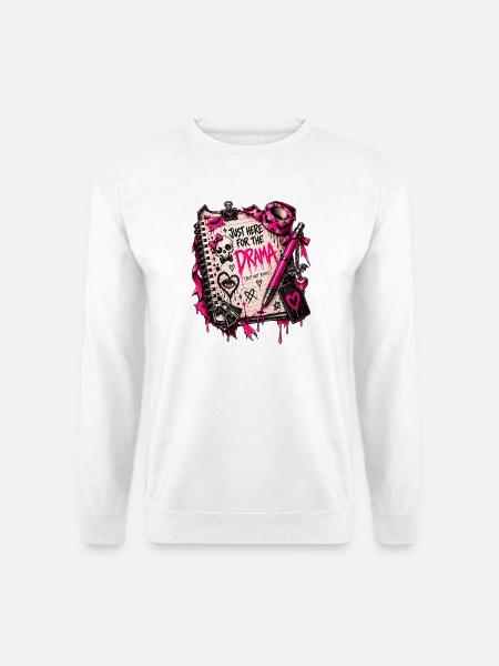 Drama Notizbuch Pink Gothic - Unisex Pullover - Weiß
