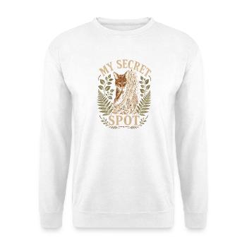  Mein Geheimer Ort Morchelpilze Sammeln Fuchs Auf - Unisex Pullover - Weiß - Vorne - Alina (178cm) & Michal (187cm)