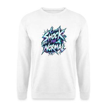 Shock the Normal Neon Graffiti - Unisex Pullover - Weiß - Vorne - Alina (178cm) & Michal (187cm)