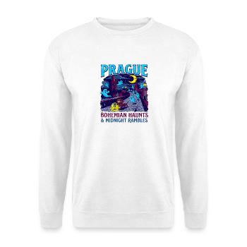 Dachshund Prague Bohemian Haunts Midnight Rambles - Unisex Pullover - Weiß - Vorne - Alina (178cm) & Michal (187cm)