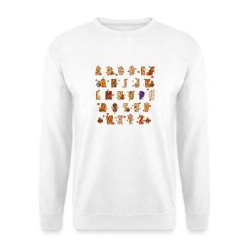 Alphabet Herbst Herbst Truthahntag Thanksgiving - Unisex Pullover - Weiß - Vorne - Alina (178cm) & Michal (187cm)
