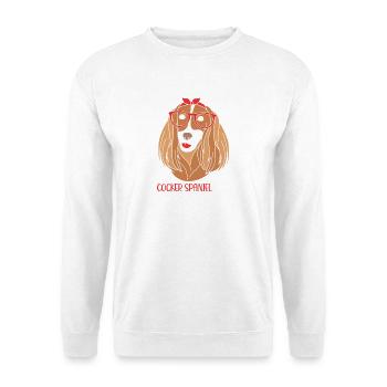 Cocker Spaniel - Unisex Pullover - Weiß - Vorne - Alina (178cm) & Michal (187cm)