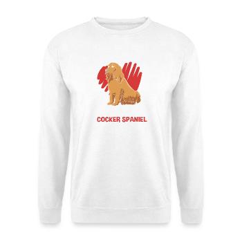 Cocker Spaniel - Unisex Pullover - Weiß - Vorne - Alina (178cm) & Michal (187cm)