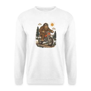  Bigfoot Dirt Bike Sasquatch Riding Motocross - Unisex Pullover - Weiß - Vorne - Alina (178cm) & Michal (187cm)