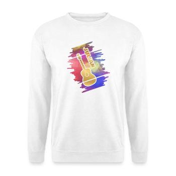 Gitarrenspielen Julian - Unisex Pullover - Weiß - Vorne - Alina (178cm) & Michal (187cm)