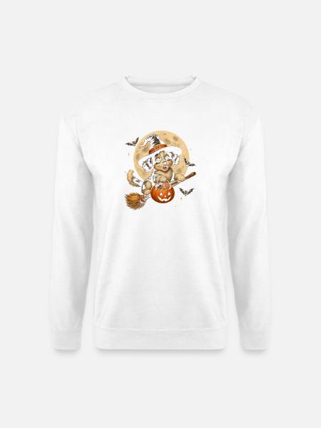 Hund Hexe Halloween Hund - Unisex Pullover - Weiß