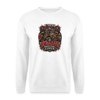 Thrash Metal Lover – Extreme Heavy Metal Music Fan - Unisex Pullover - Weiß - Vorne - Alina (178cm) & Michal (187cm)