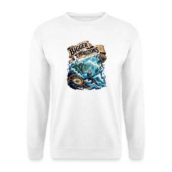Größere Horizonte - Unisex Pullover - Weiß - Vorne - Alina (178cm) & Michal (187cm)