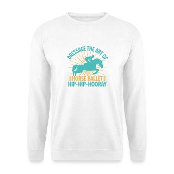 Hobby Horse Rider Dressage Ballet English Riding - Unisex Pullover - Weiß - Vorne - Alina (178cm) & Michal (187cm)