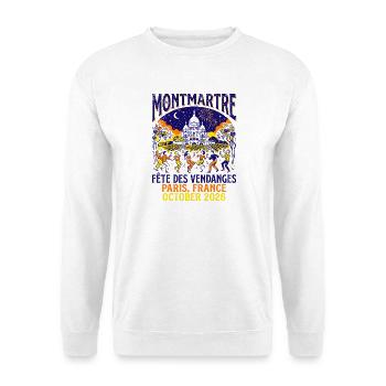 Montmartre Fete des Vendanges Paris France - Unisex Pullover - Weiß - Vorne - Alina (178cm) & Michal (187cm)