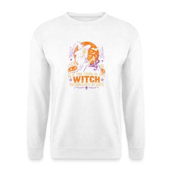 Hexenkessel Nacht Halloween Stil - Unisex Pullover - Weiß - Vorne - Alina (178cm) & Michal (187cm)