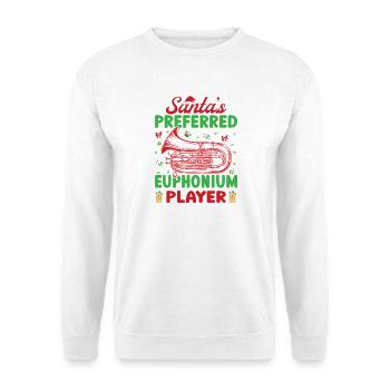 Euphonium Santa´s Preferred Player Baritone - Unisex Pullover - Weiß - Vorne - Alina (178cm) & Michal (187cm)