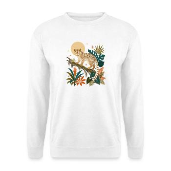  Tilcayo Tigerkatze Nebelwald Tierwelt Mond - Unisex Pullover - Weiß - Vorne - Alina (178cm) & Michal (187cm)