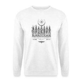 Sieben Richter Anunnaki - Unisex Pullover - Weiß - Vorne - Alina (178cm) & Michal (187cm)