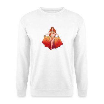 Sunlit Flame Bauchtänzerin - Unisex Pullover - Weiß - Vorne - Alina (178cm) & Michal (187cm)