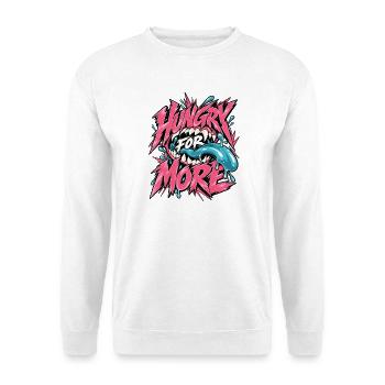 Hunger for More: Neon Bite - Unisex Pullover - Weiß - Vorne - Alina (178cm) & Michal (187cm)