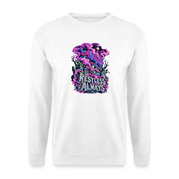 Neon Drache Graffiti Restless Always - Unisex Pullover - Weiß - Vorne - Alina (178cm) & Michal (187cm)