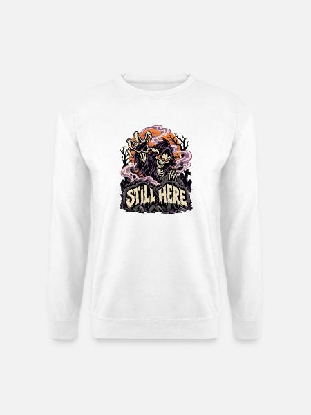 Noch Hier Sensenmann Grusel - Unisex Pullover - Weiß