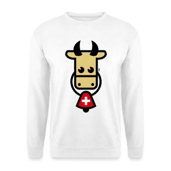 Schweizer Kuh Mit Glocke (Schweiz / Fahne / 3C) - Unisex Pullover - Weiß - Vorne - Alina (178cm) & Michal (187cm)