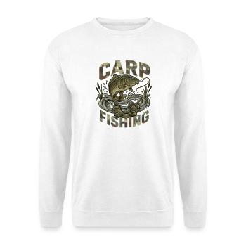 Karpfenfischen Tarnung Passion - Unisex Pullover - Weiß - Vorne - Alina (178cm) & Michal (187cm)