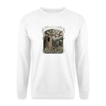 Bats Need Habitat Fledermausschutz - Unisex Pullover - Weiß - Vorne - Alina (178cm) & Michal (187cm)