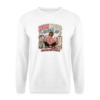 Mama-Modus: Immer auf Chaos - Unisex Pullover - Weiß - Vorne - Alina (178cm) & Michal (187cm)