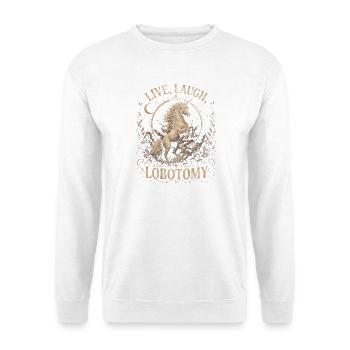 Einhorn-Goldkreis - Unisex Pullover - Weiß - Vorne - Alina (178cm) & Michal (187cm)