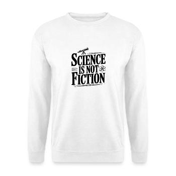 Wissenschaft ist keine Fiktion - Unisex Pullover - Weiß - Vorne - Alina (178cm) & Michal (187cm)
