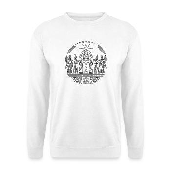 Anunnaki-Baum des Lebens - Unisex Pullover - Weiß - Vorne - Alina (178cm) & Michal (187cm)