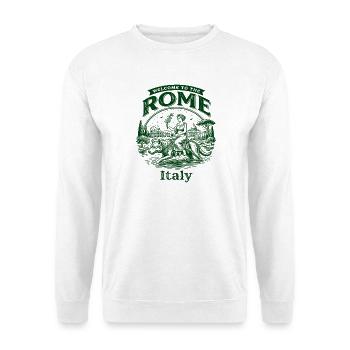 The Welcome To Rome Italy Travel Souvenir - Unisex Pullover - Weiß - Vorne - Alina (178cm) & Michal (187cm)
