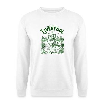 Welcome To Liverpool England City Art - Unisex Pullover - Weiß - Vorne - Alina (178cm) & Michal (187cm)