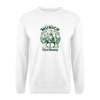 The Welcome To Munich Germany European City - Unisex Pullover - Weiß - Vorne - Alina (178cm) & Michal (187cm)