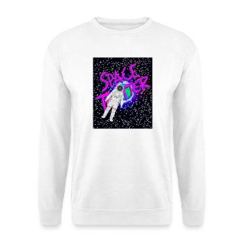 Space Titan Neon-Astronaut - Unisex Pullover - Weiß - Vorne - Alina (178cm) & Michal (187cm)