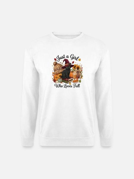 NUR EIN MÄDCHEN, DAS DEN HERBST LIEBT - Unisex Pullover - Weiß