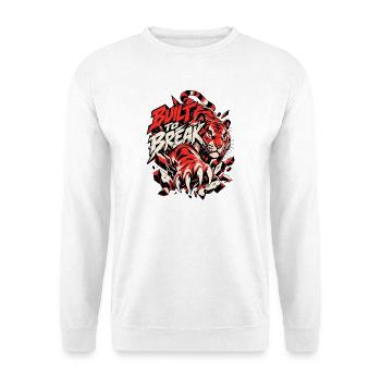 Tigerkraft Bricht Barrieren - Unisex Pullover - Weiß - Vorne - Alina (178cm) & Michal (187cm)