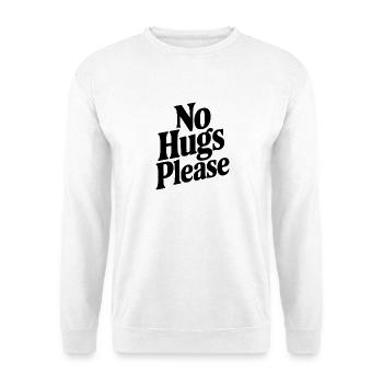 Bitte keine Umarmungen - Unisex Pullover - Weiß - Vorne - Alina (178cm) & Michal (187cm)