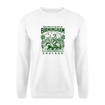 The Welcome To Birmingham England City - Unisex Pullover - Weiß - Vorne - Alina (178cm) & Michal (187cm)