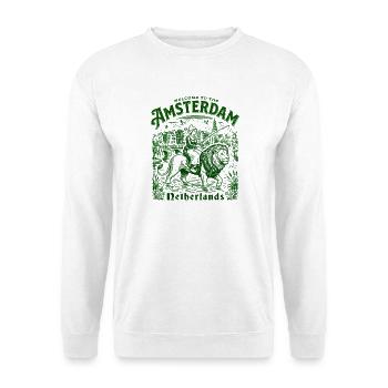Welcome To Amsterdam Netherlands European - Unisex Pullover - Weiß - Vorne - Alina (178cm) & Michal (187cm)
