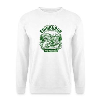 City Welcome To Edinburgh Scotland Fantasy Myth - Unisex Pullover - Weiß - Vorne - Alina (178cm) & Michal (187cm)