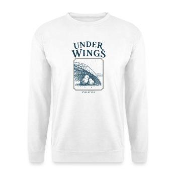 Unter seinen Flügeln - Unisex Pullover - Weiß - Vorne - Alina (178cm) & Michal (187cm)