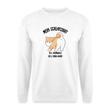 Shiba Inu Po Schlafshirt Kawaii - Unisex Pullover - Weiß - Vorne - Alina (178cm) & Michal (187cm)