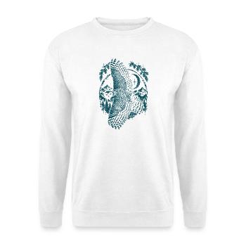 Schneeeule - Unisex Pullover - Weiß - Vorne - Alina (178cm) & Michal (187cm)