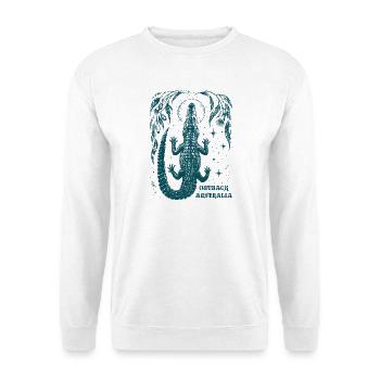 Australien Krokodil Wildnis - Unisex Pullover - Weiß - Vorne - Alina (178cm) & Michal (187cm)