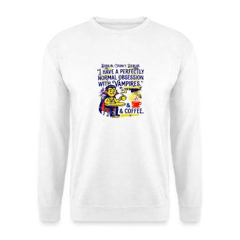 Dublin County Vampire And Coffee Obsession - Unisex Pullover - Weiß - Vorne - Alina (178cm) & Michal (187cm)